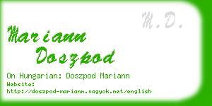 mariann doszpod business card